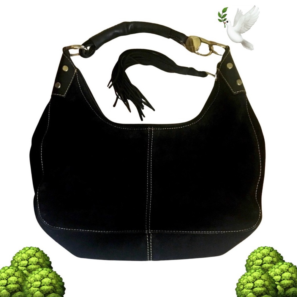 Black Hobo Bag with Silver Hardware